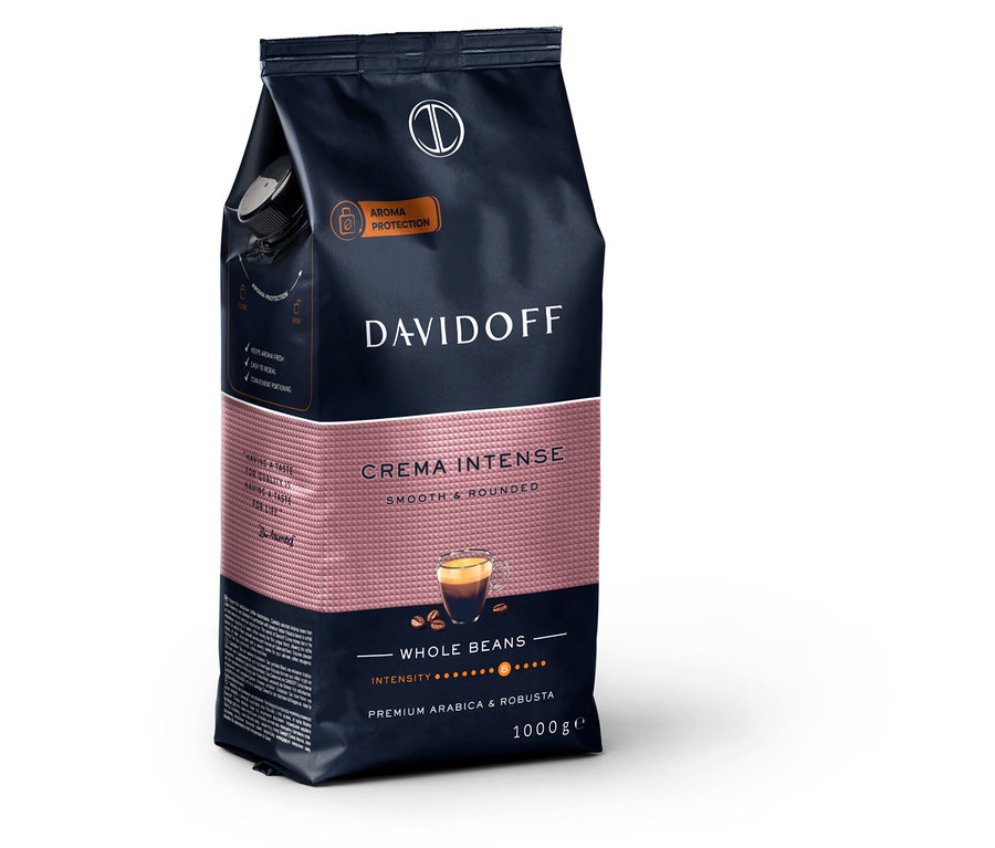 Opakowanie kawy ziarnistej Davidoff Crema Intense - 1x 1000 g.