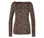Damska bluzka z długim rękawem we wzór zwierzęcy.