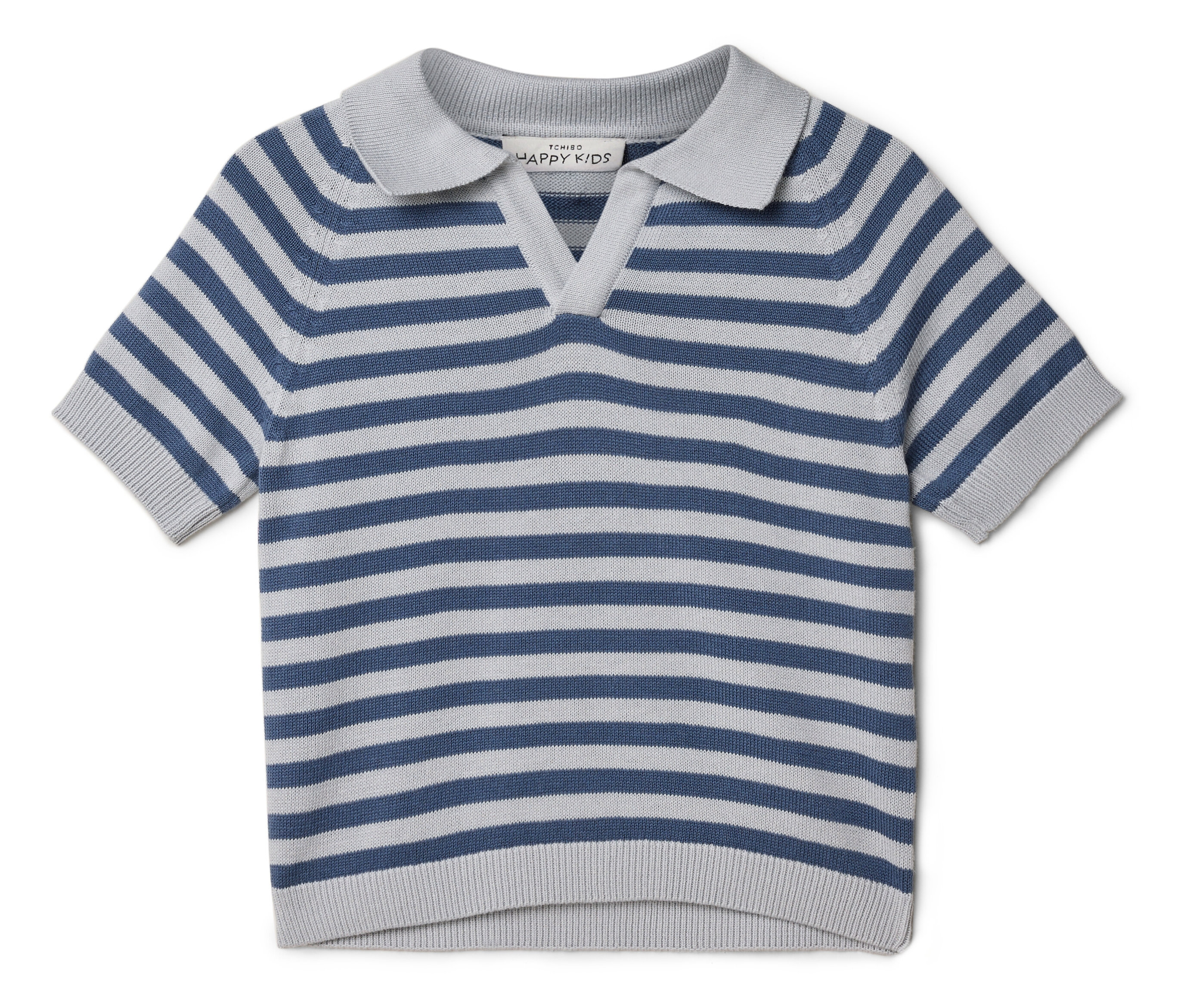 Tchibo - Koszulka polo z dzianiny - mężczyzna|kobieta- szary/niebieski