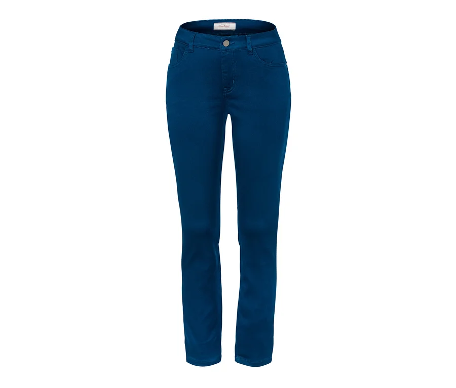 Niebieskie damskie spodnie slimfit.