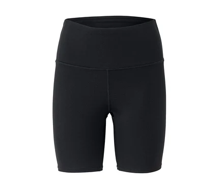 Czarne, krótkie legginsy z wysokim stanem.