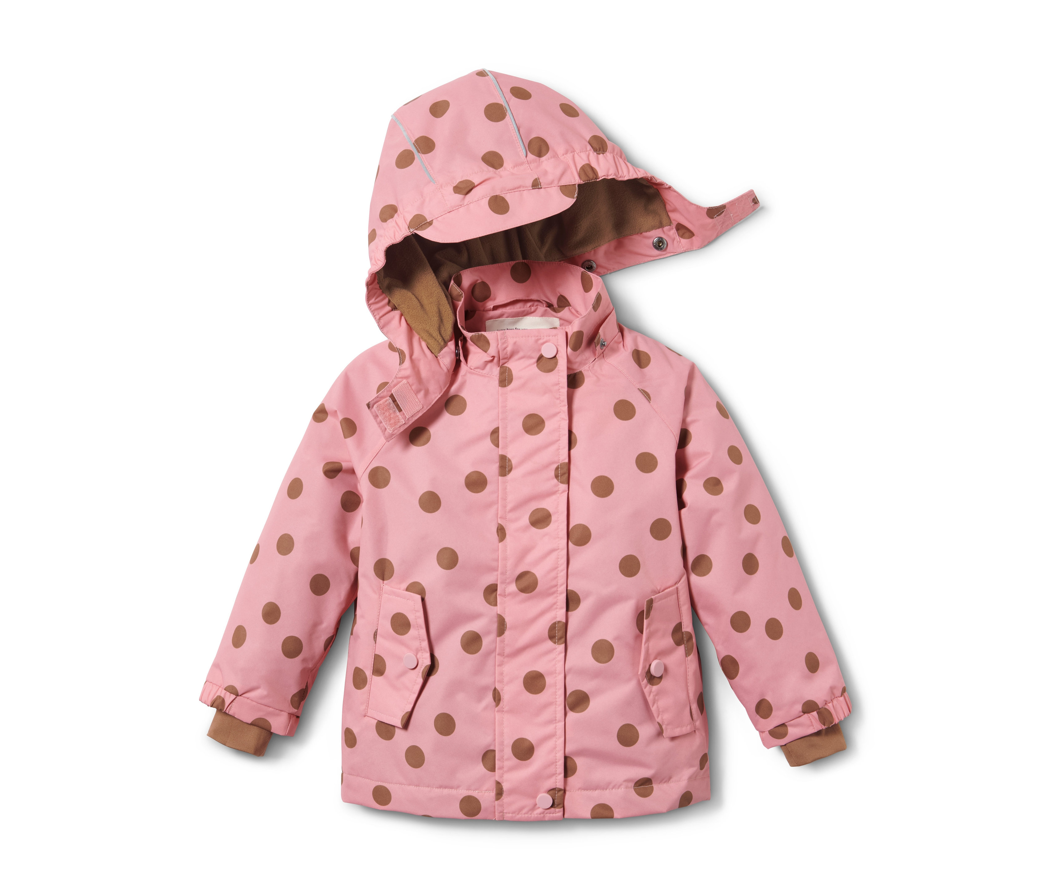 Tchibo - Termoaktywna kurtka przeciwdeszczowa, brązowy/różowy/w kropki