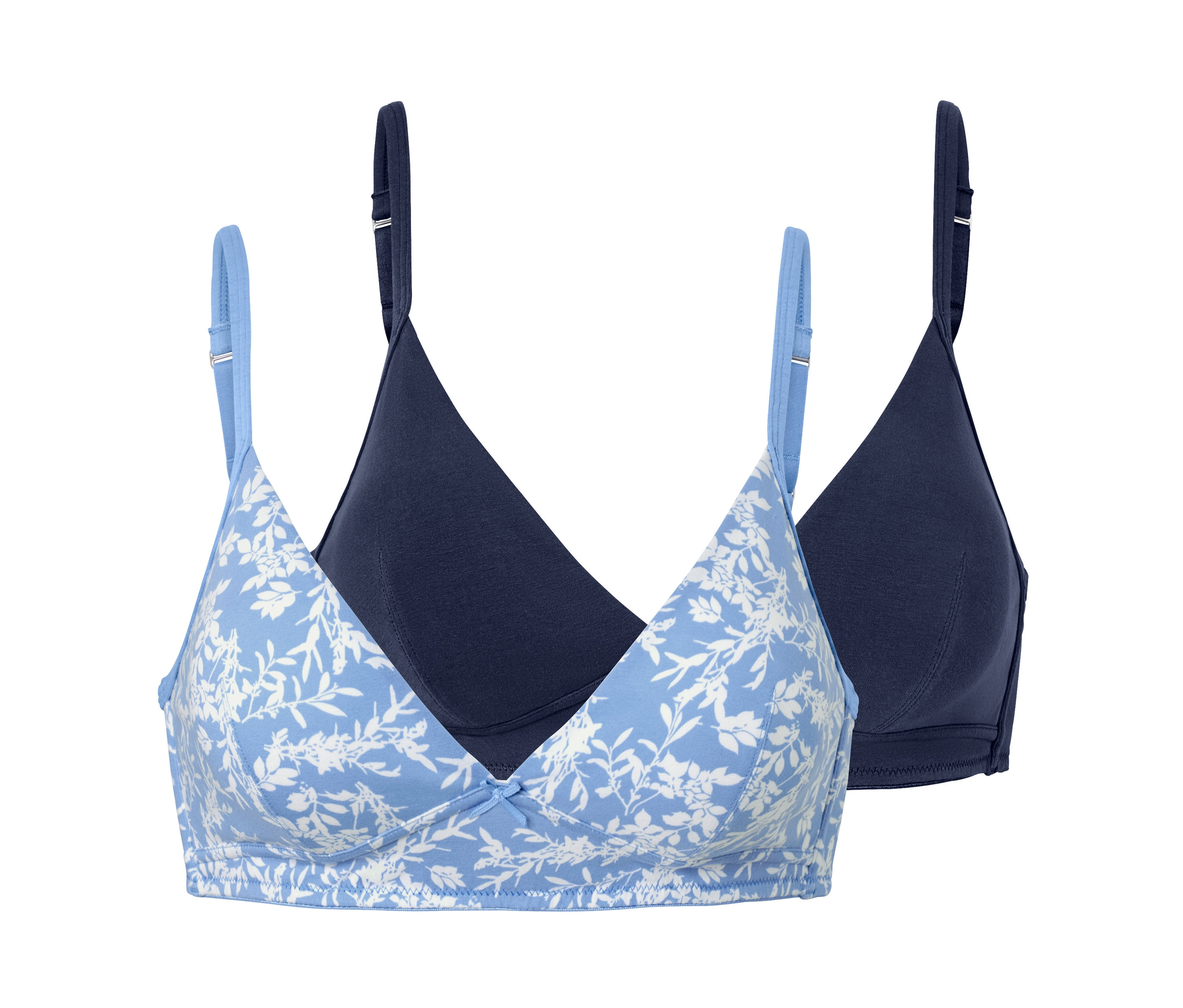 Tchibo - Miękkie biustonosze- niebieski/biały