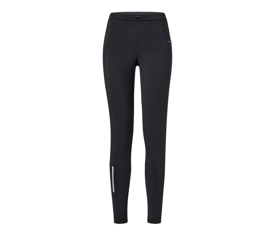 Czarne termoaktywne legginsy do biegania.