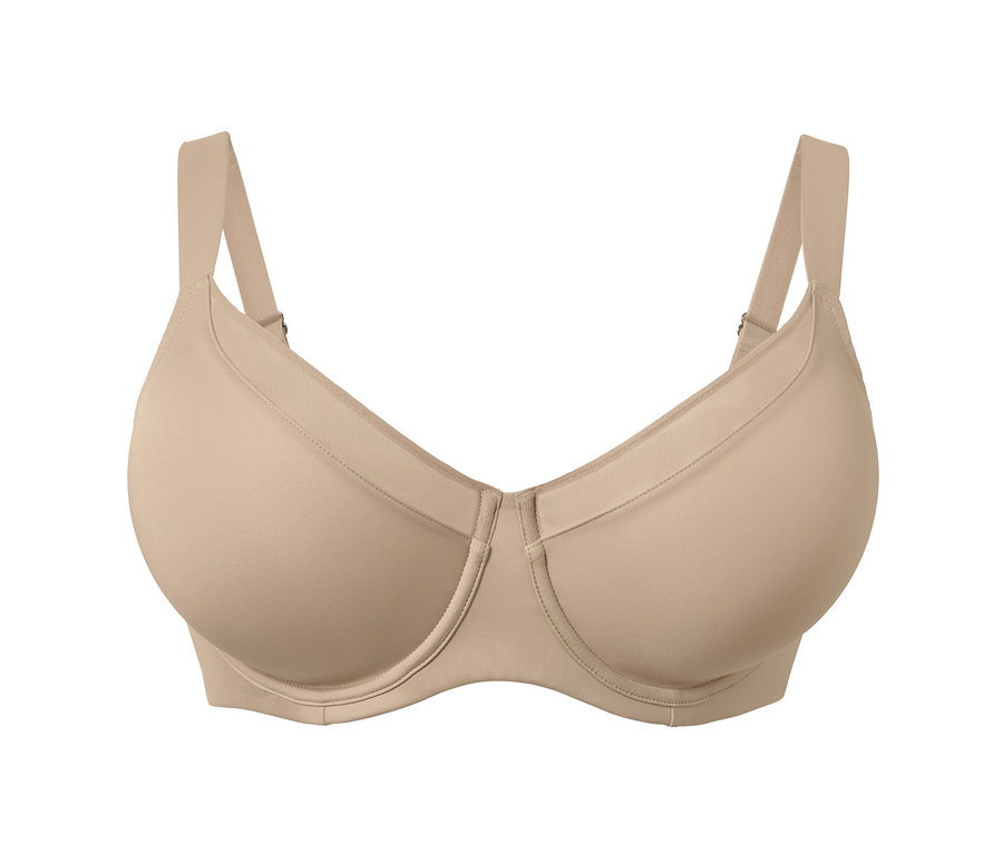 Beżowy biustonosz minimizer.