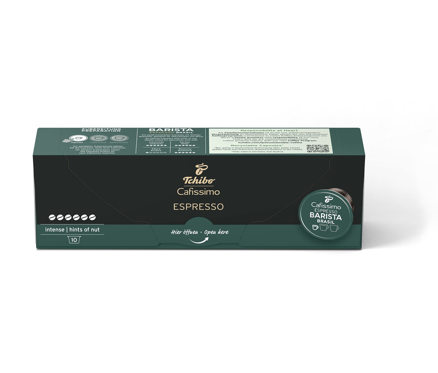 Opakowanie kapsułek Cafissimo Barista Espresso Brasil.
