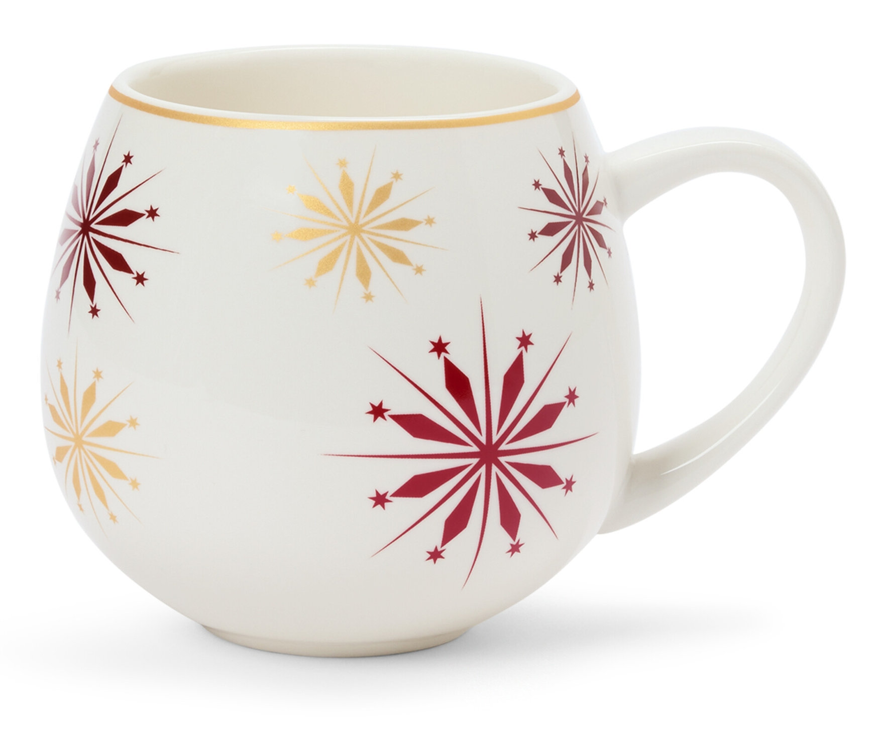 Tchibo - Duży kubek z dekoracją - kolor: złoty/czerwony