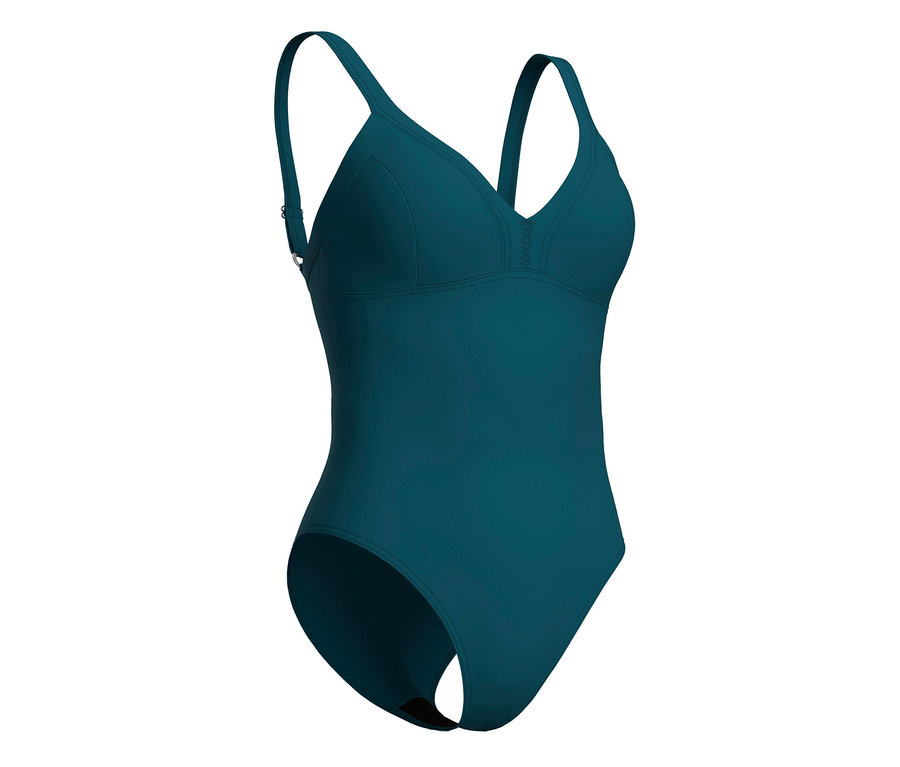 Kostium kąpielowy arena Shapewear Lara C-Cup w kolorze petrol na białym tle.