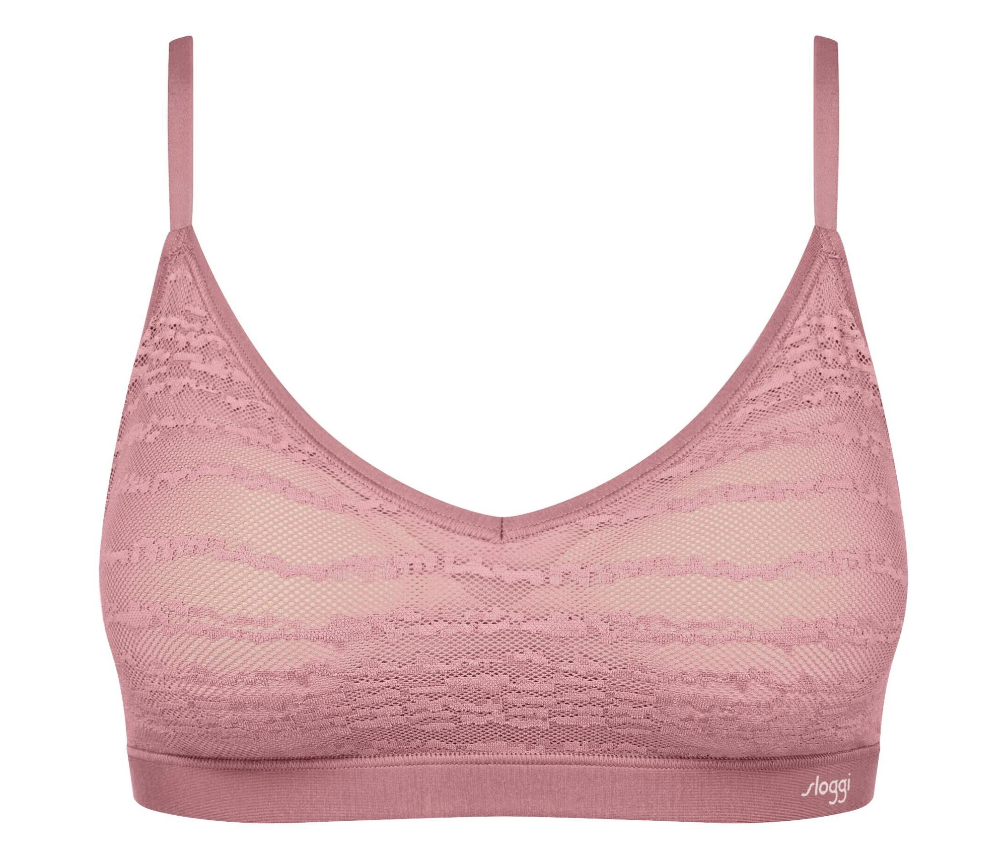 Koronkowy biustonosz push-up sloggi Free Evolve, różowy