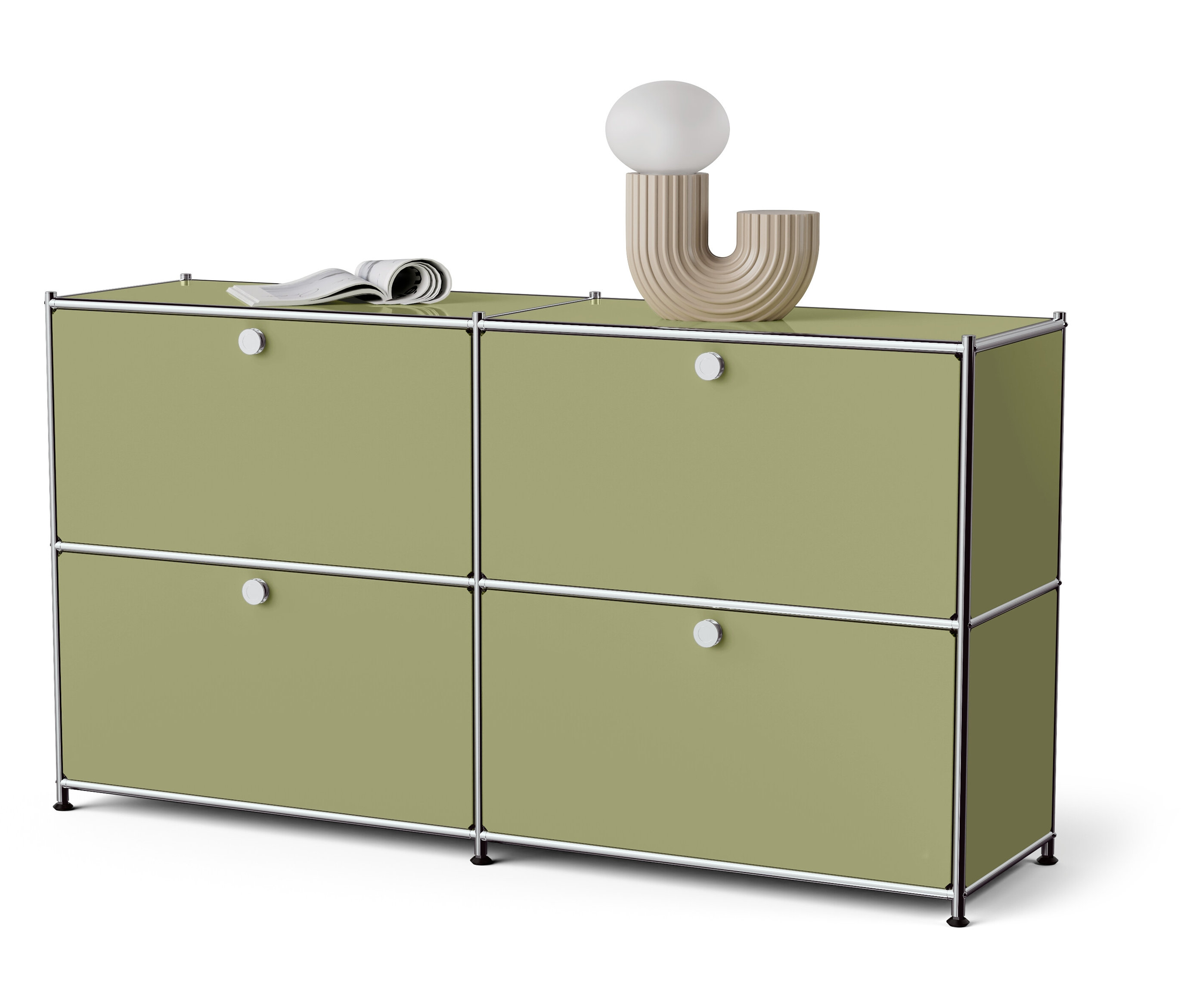 Tchibo - Metalowa szafka typu sideboard „Cn3” z 4 klapami - kolor: zielony