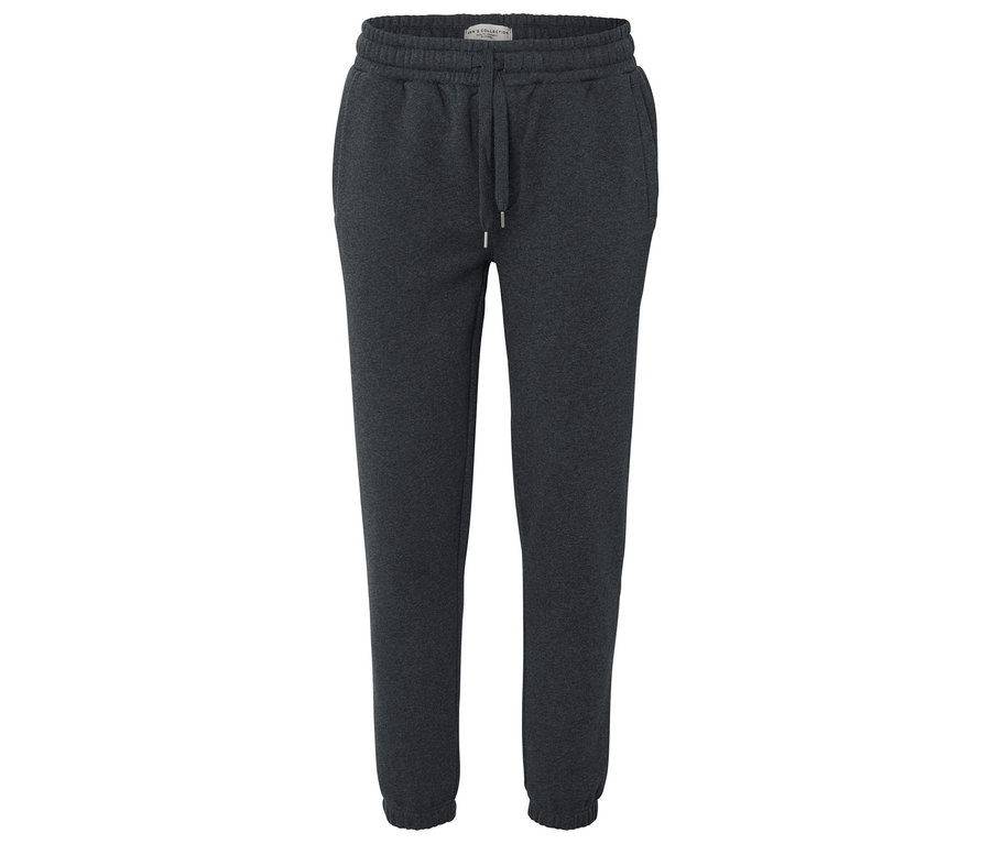 Szare spodnie dresowe ze sznurkiem w pasie.