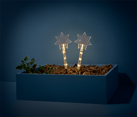 Ogrodowe dekoracje świetlne LED do wtykania w ziemię, 2 sztuki