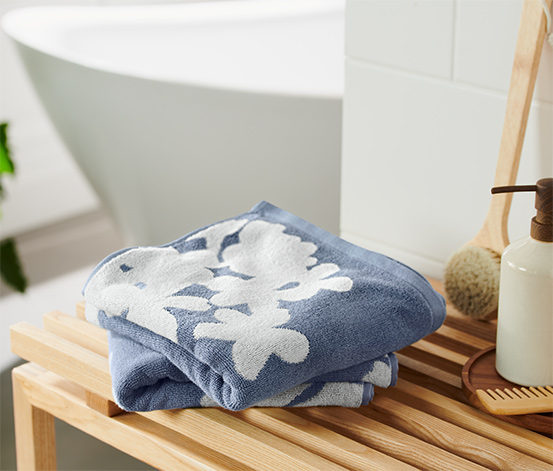 Ręczniki żakardowe, 2 sztuki, niebieskie