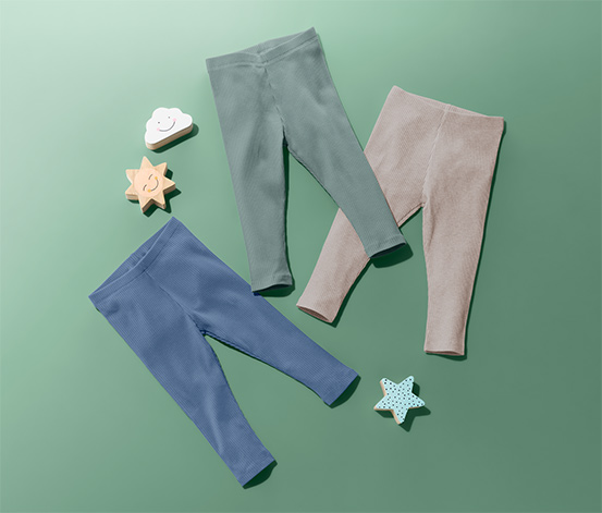 Dziecięce legginsy bawełniane, 3 pary