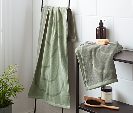 Żakardowe ręczniki, 2 sztuki, zielone