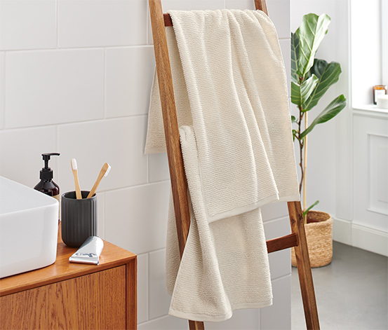 Ręczniki premium, 2 sztuki, kremowobiałe
