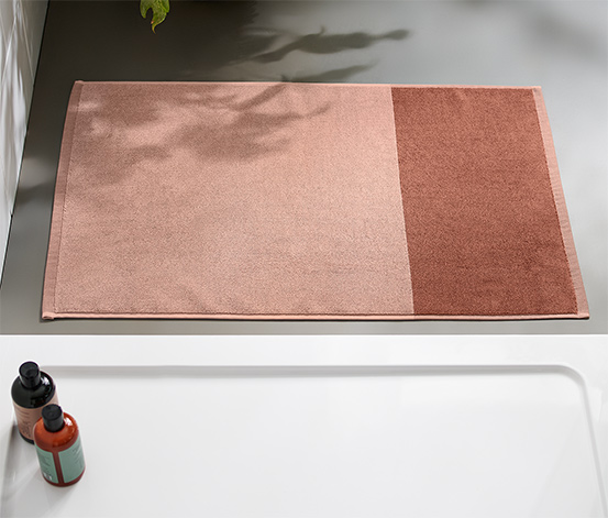 Żakardowy dywanik pod prysznic wysokiej jakości, róż/rdzawa czerwień