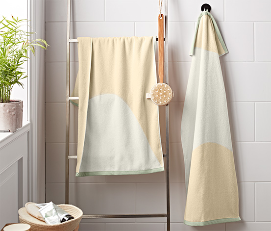 Ręczniki żakardowe, 2 sztuki, kremowe