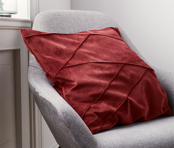 Dekoracyjna poszewka na poduszkę z aksamitu, ciemnoczerwona