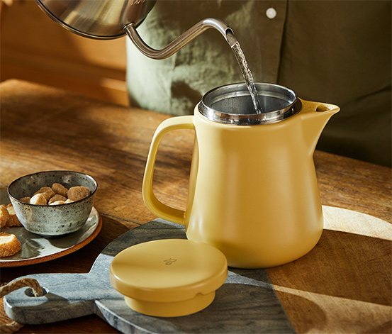 Ceramiczny zaparzacz do kawy, żółty