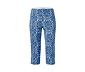 Spodnie ze stretchu o długości 3/4, z nadrukiem, niebieskie