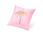 Zestaw 2 poszewek na poduszki ok. 50 x 50 cm, miętowa i różowa z motywem złotej palmy