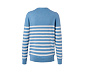 Sweter z okrągłym wycięciem pod szyją, niebieski w białe paski