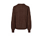 Sweter z dzianiny ze wzorem warkoczowym, brązowy