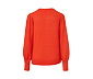 Sweter z delikatnej dzianiny z bufiastymi rękawami, pomarańczowo-czerwony