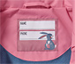 Ciepła kurtka przeciwdeszczowa z materiałem z recyklingu, niebiesko-różowa