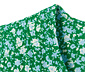 Bluzka z rękawami o długości 3/4, zielona z kwiatowym nadrukiem na całej powierzchni