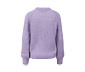 Sweter o grubym splocie z wełną, liliowy nakrapiany