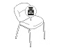 Tapicerowane krzesło designerskie, ciemnoszare