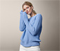 Sweterek z czystej bawełny, niebieski