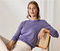 Sweter z wełny merino, fioletowy nakrapiany