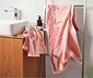 Ręczniki welurowe ze wzorem tropikalnym, morelowe, 2 sztuki