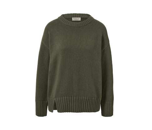 Sweter z dzianiny z rozcięciem u dołu Tchibo