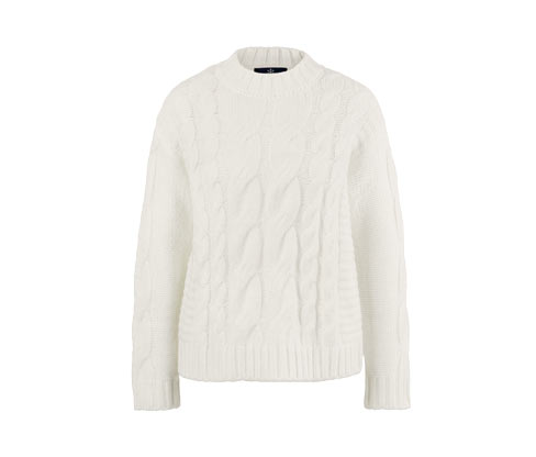 Sweter z dzianiny z wzorem warkoczowym Tchibo
