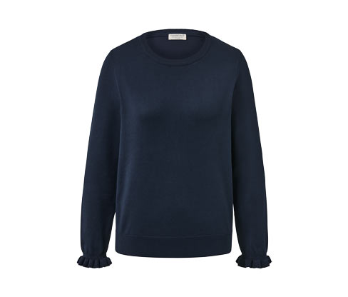 Sweter z delikatnej dzianiny z falbanką Tchibo