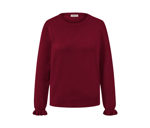 Sweter z delikatnej dzianiny z falbanką Tchibo