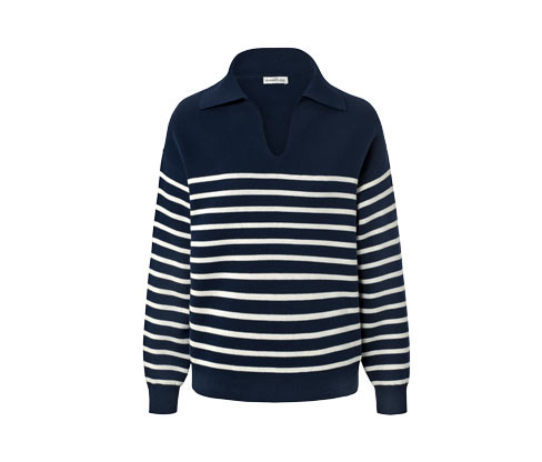 Sweter z dzianiny z kołnierzem Tchibo