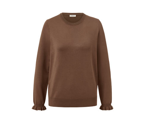 Sweter z delikatnej dzianiny z falbanką  Tchibo