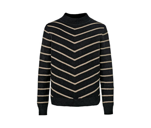 Pasiasty sweter ze stójką Tchibo