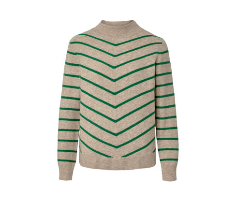 Pasiasty sweter ze stójką Tchibo