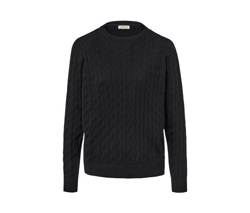 Sweter z dzianiny z wzorem warkoczowym Tchibo