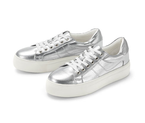 Skórzane sneakersy na platformie Tchibo