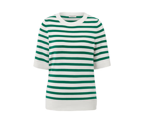 Sweter z dzianiny o drobnym splocie w paski Tchibo
