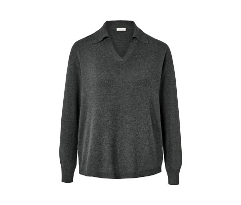 Sweter z dzianiny z kołnierzykiem polo Tchibo