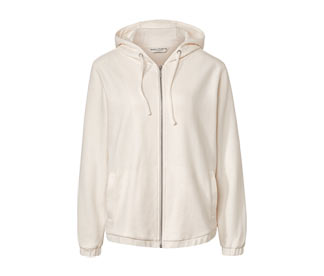 Rozpinana bluza dresowa, kremowa
