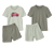 1x khaki mit Blaubeer-Print